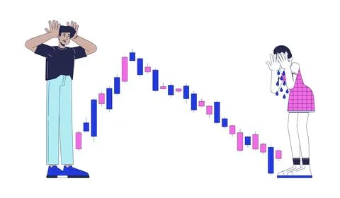 Pump and dump 2D illustration concept Stock Illustration