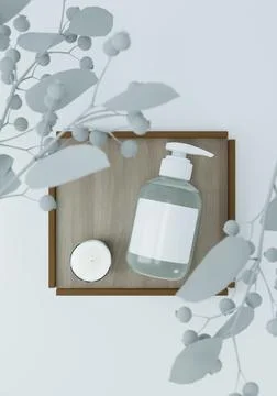 Pump bottle for cream or perfume on white background. Stock Photos