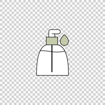 Pump Bottle with Drop Line Icon for Skincare and Cosmetics Stock Illustration