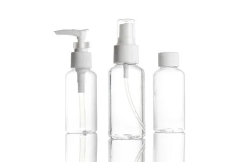 Pump bottle, empty sanitizer container for mineral cosmetic, soap shampoo Stock Photos