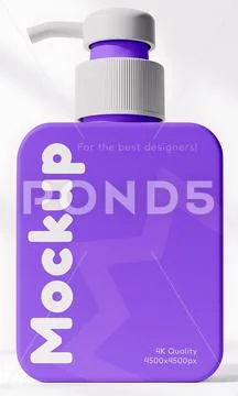 Pump bottle mockup for cosmetics in a white setting Plantilla PSD
