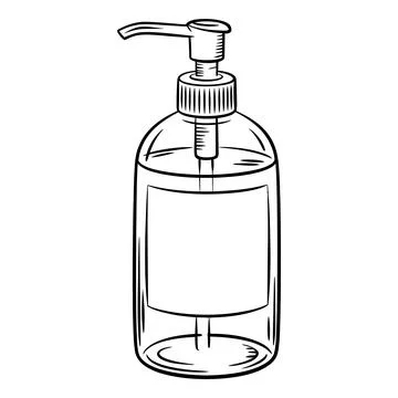 Pump Bottle Vector Outline Icon Soap Dispenser Cosmetic Container Illustration Stock Illustration