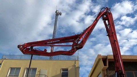 Pump For Concrete Pouring Vídeo Stock 84253916