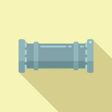 Pump connector icon flat vector. Water pipe Stock Illustration