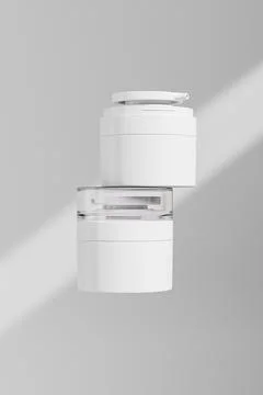 Pump cosmetic bottle mockup, double wall acrylic cream pump container Illustrazione stock