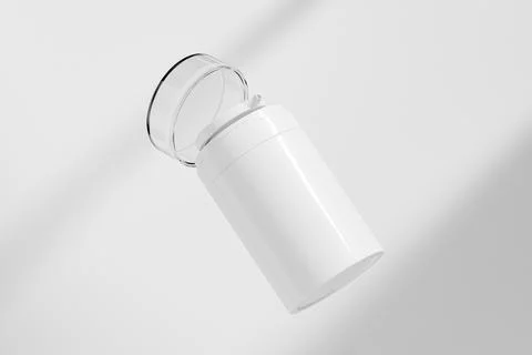 Pump cosmetic bottle mockup, double wall acrylic cream pump container Stock Illustration