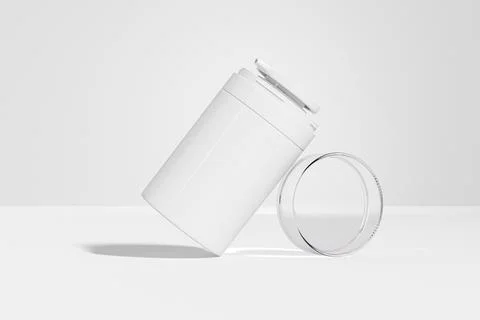 Pump cosmetic bottle mockup, double wall acrylic cream pump container Stock Illustration