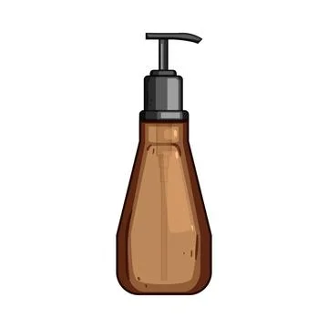 Pump dispenser bottle containing liquid product illustration Ilustración de archivo
