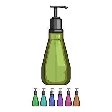Pump dispenser bottle containing liquid product graphic Ilustración de archivo