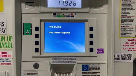 This Pump Has Been Stopped Gas Station Out of Gas No Gas Shortage Pump Dolly Out Vidéo 154316044