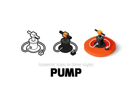 Pump icon in different style Illustrazione stock
