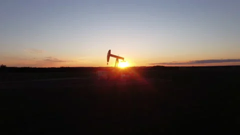 Pump Jack At Dusk Stock Footage 156477995