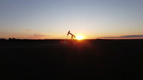 Pump Jack At Dusk Stock Footage 156478017
