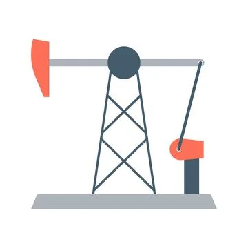 Pump Jack icon vector image. Stock Illustration