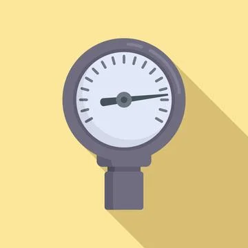 Pump manometer icon flat . Gas pressure Stock Illustration