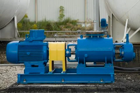 Pump with motor Stock Photos