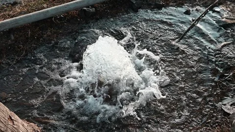 Pump pipe water flow equipment agriculture, pump pipe water flow equipment .. Stock Footage 288488025
