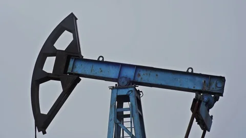 Pump Platform extracts the oil from ground Stock Footage 72114010