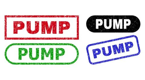 PUMP Rectangle Seals Using Grunged Surface Stock Illustration