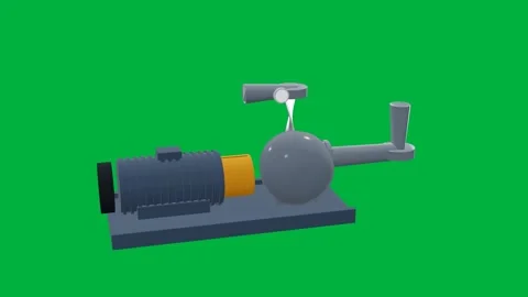 Pump skid industrial 3d loop green screen Stock Footage 342914455