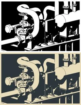 Pump skids for any fluid Stock Illustration