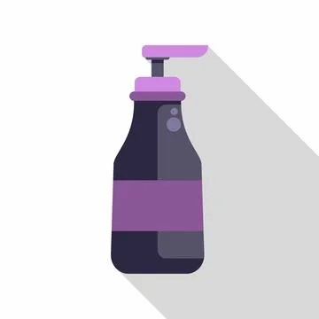Pump soap bottle dispenser with long shadow icon Stock Illustration