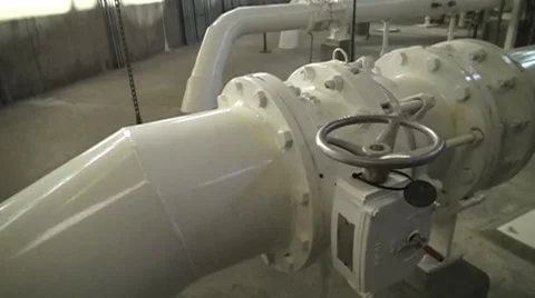 Pump Station Pipe System Stock Footage 41640809
