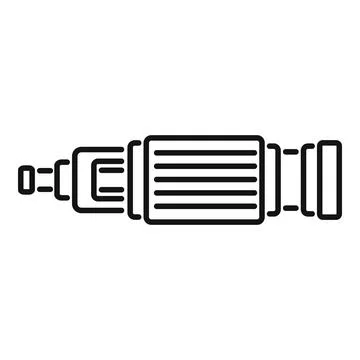 Pump system icon outline . Motor engine Stock Illustration