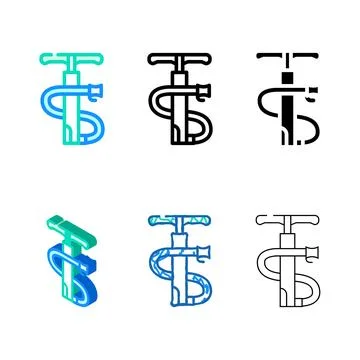 Pump tool color icon vector mix Stock Illustration