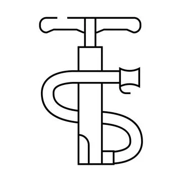 Pump tool line icon vector illustration Stock Illustration