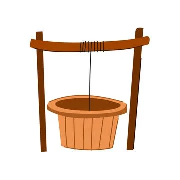 Pump well water cartoon vector illustration Stock Illustration