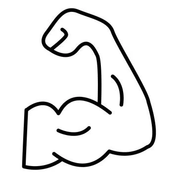 Pumped Biceps Icon Men. Vector Illustration Strong Arm Bodybuilder Stock Illustration