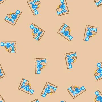 Pumped hydro energy vector seamless pattern Ilustración de archivo