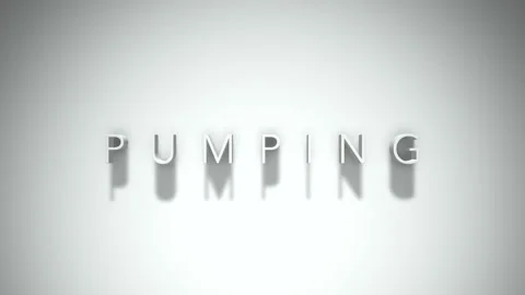 Pumping 3D title animation with shadows on a white background Stock Footage 296507594