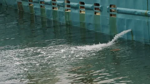 Pumping Bilge Water from Landing Craft Bilge Stock Footage