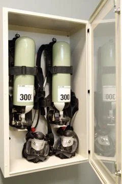 Pumping fire at the facility, the oil base. Industrial fire extinguishing system Stock Photos