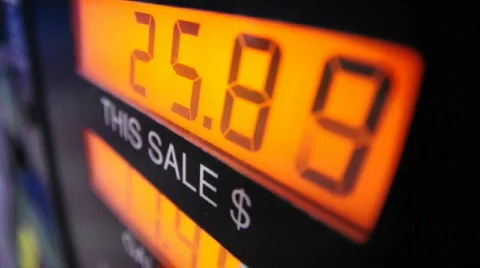 Pumping Gas Closeup Price Gallons Gauge Detail Stock Footage