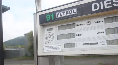Pumping Gas in Litres Stock Footage 48626428