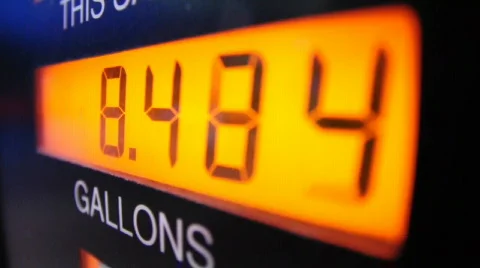 Pumping Gas Price Detail Stock Footage