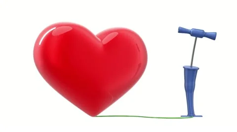 Pumping up a Heart. Alpha mask. HD 1080. Stock Footage 20503349