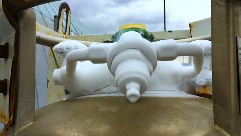 Pumping nitrogen into the barrel slow Stock Footage 90511739