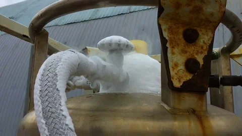 Pumping nitrogen into the barrel slow Stock Footage 90511757