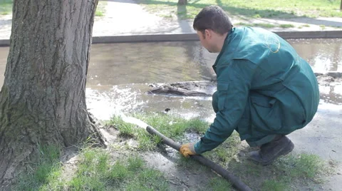 Pumping out water Stock Footage 58801843