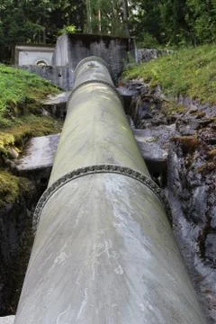 Pumping pipe for hydro power. Stock Photos