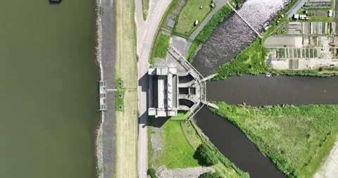 Pumping station Lely electrically powered pumping. Medemblik, The Netherlands Stockbeeldmateriaal 277326038