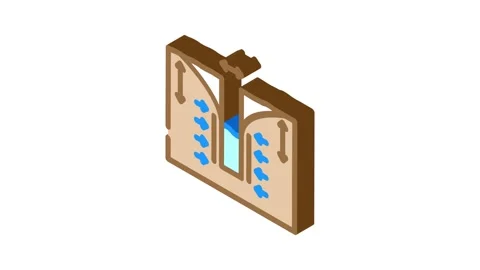 Pumping tests hydrogeologist isometric icon animation Stock Footage 327290504