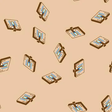 Pumping tests hydrogeologist isometric icon seamless pattern Stock Illustration