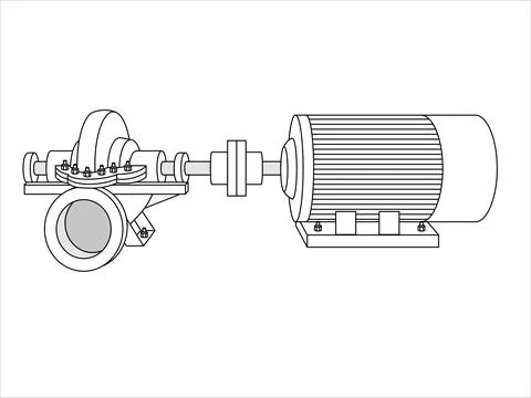 The pumping unit is centrifugal with a nozzle Stock Illustration