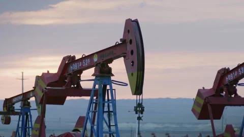 Pumping unit in operation Stock Footage 235106593