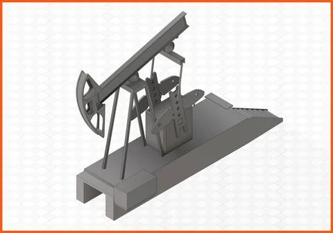 Pumpjack flat vector 3d illustration oil rocker isometric perspective view... Stock Photos